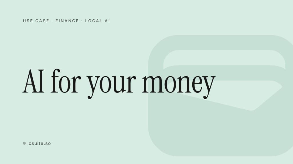 AI for your money: title card on a soft background with a faint wallet silhouette on the right.