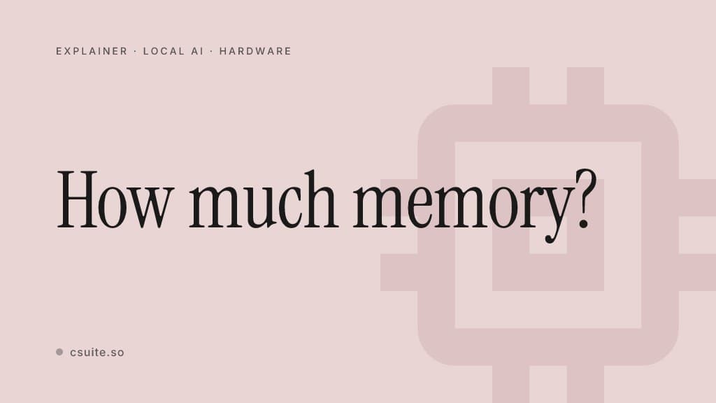 How much memory: title card on a soft background with a faint memory-chip silhouette on the right.