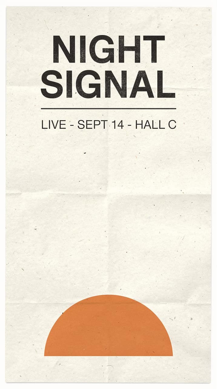 Minimalist Swiss-style concert poster generated with Flux 2 Pro in CSuite